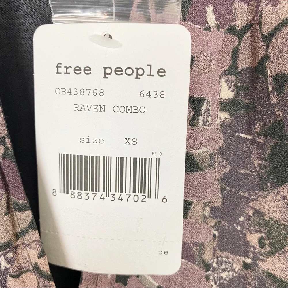 FREE PEOPLE Out of the Woods Raven Boho Long Sleeve Maxi Dress NWT XS Peasant